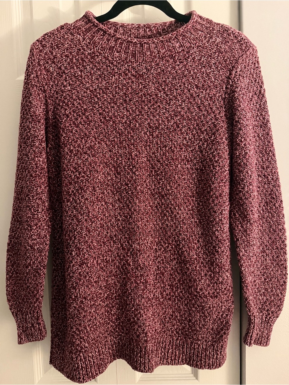 LOFT | Multi-Tone Pink Burgundy Chunky Marled Knit Sweater | M | EUC